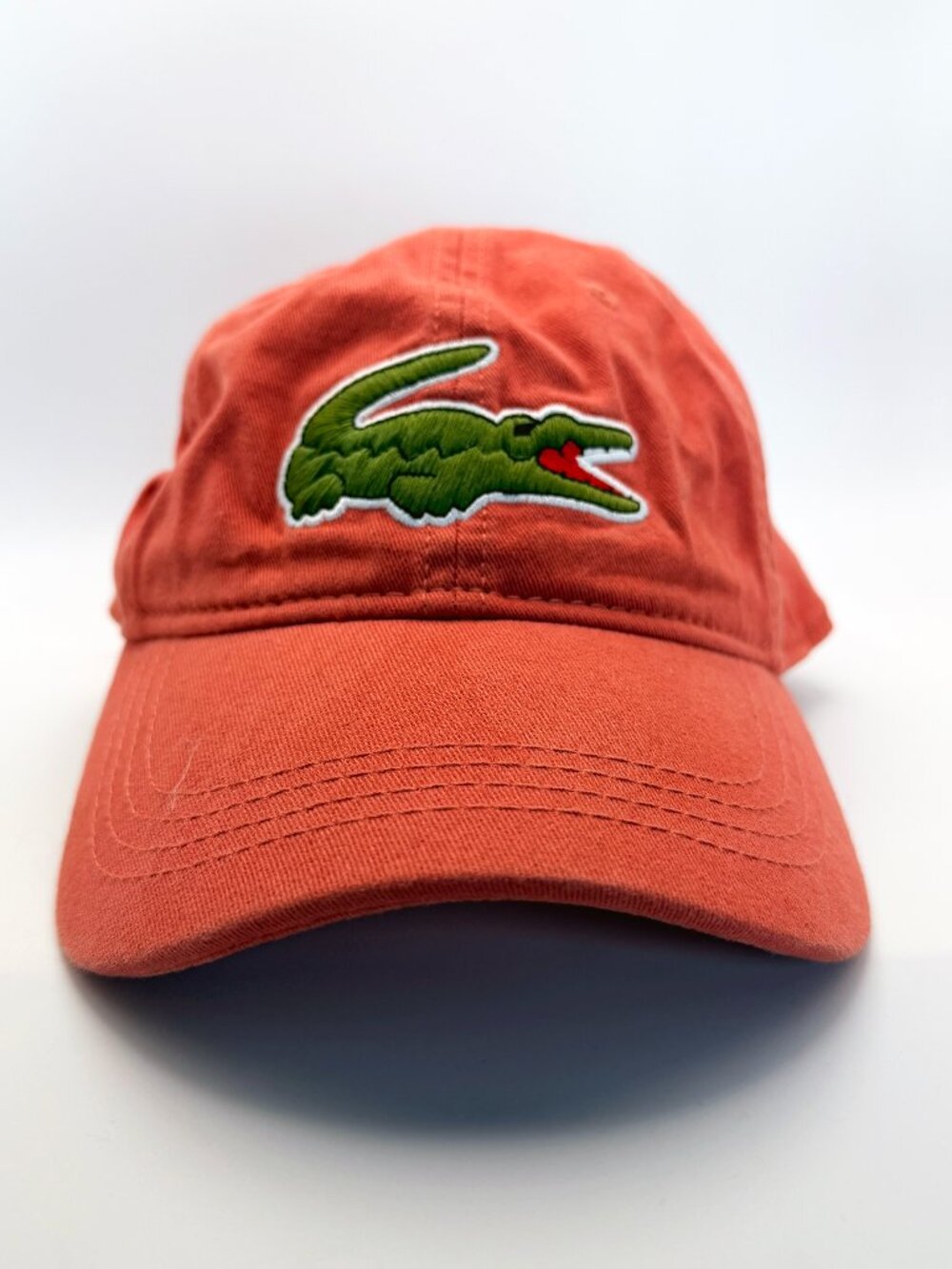 Lacoste Big Croc Coral Salmon Red Adjustable Hat - Excellent!